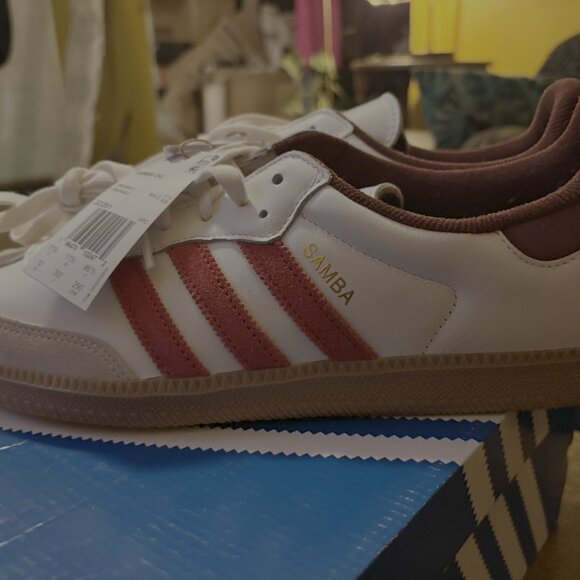 Adidas Samba OG Men’s Size 12 White Red Sneakers JI3201 | Classic Gum Sole | NWT - Picture 4 of 8